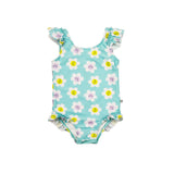 Zoocchini Ruffled One Piece Swimsuit UPF 50+ Easy Snap Crot