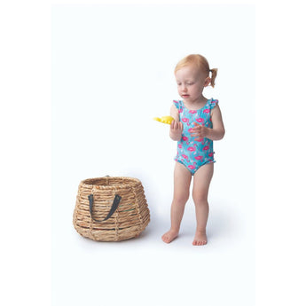 Zoocchini Ruffled One Piece Swimsuit UPF 50+ Easy Snap Crot
