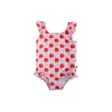 Zoocchini Ruffled One Piece Swimsuit UPF 50+ Easy Snap Crot