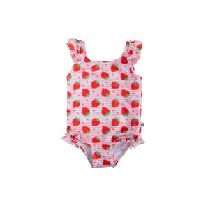 Zoocchini Ruffled One Piece Swimsuit UPF 50+ Easy Snap Crot