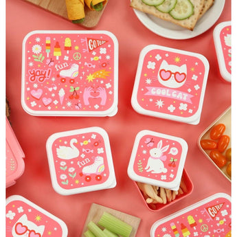 A Little Lovely Company Lunch And Snack Box Set | Kids Multi Piece Mealtime - My Little Thieves