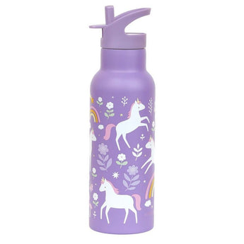 A Little Lovely Company Stainless Steel Water Bottle 500ml | Kids School Bottle - My Little Thieves