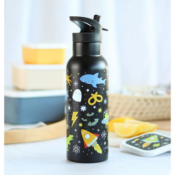 A Little Lovely Company Stainless Steel Water Bottle 500ml | Kids School Bottle - My Little Thieves
