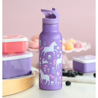A Little Lovely Company Stainless Steel Water Bottle 500ml | Kids School Bottle - My Little Thieves