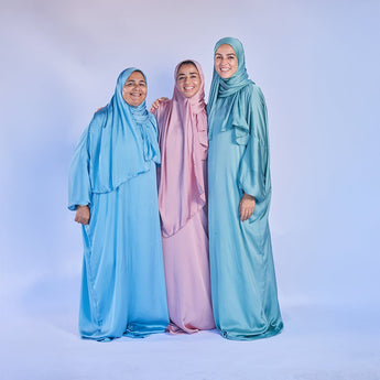 Adult Isdal Prayer Satin Prayer Clothes - One Piece with Wrap - Around Head Scarf - My Little Thieves