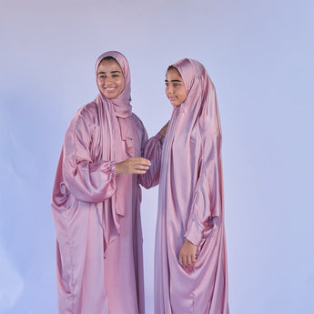 Adult Isdal Prayer Satin Prayer Clothes - One Piece with Wrap - Around Head Scarf - My Little Thieves