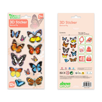 Avenir - 3D Stickers 10 pack - Butterfly Multicolour | These beautiful and realistic - looking 3D stickers pop out to showcase a gorgeous collection. | ages 3+ - My Little Thieves