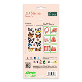 Avenir - 3D Stickers 10 pack - Butterfly Multicolour | These beautiful and realistic - looking 3D stickers pop out to showcase a gorgeous collection. | ages 3+ - My Little Thieves