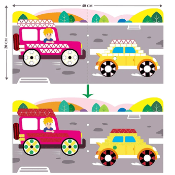 Avenir Create My First Story Book - Cars | Mosaic Junior Kit: Fun DIY Activity for Kids - Improve Coordination and Perception of Colors | Ideal gift for Kids 3+ - My Little Thieves