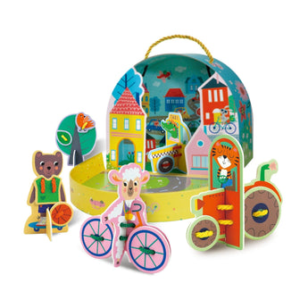 Avenir - Little Hands Play Box - Animal Town Multicolour | 3D puzzle and laces to create an awesome bunny town | Ideal ages 3+ - My Little Thieves
