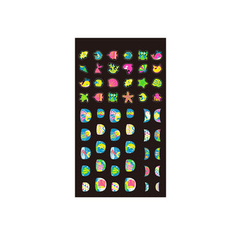 Avenir - Nail Stickers Fluorescent - Under the sea Multicolour |Peel sticker for edge to avoid tearing, remove the glue using soap or acetone | Ages 3+ - My Little Thieves