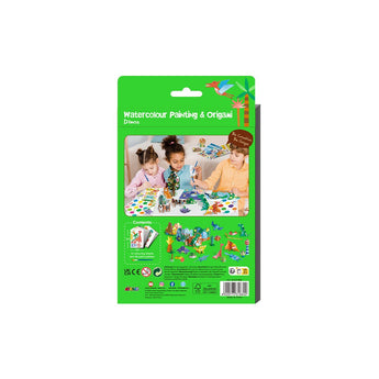 Avenir - Watercolour Painting & Origami - Dinos Multicolour | Encourage your child to be creative, great activity for rainy days, indoor play, travel and holidays | Ages 3+ - My Little Thieves