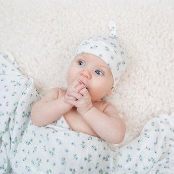 Bamboo Hat & Swaddle Blanket - Blueberries - My Little Thieves