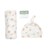 Bamboo Hat + Swaddle Blanket - Peaches - My Little Thieves