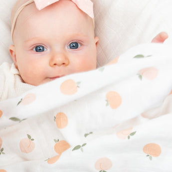 Bamboo Hat + Swaddle Blanket - Peaches - My Little Thieves