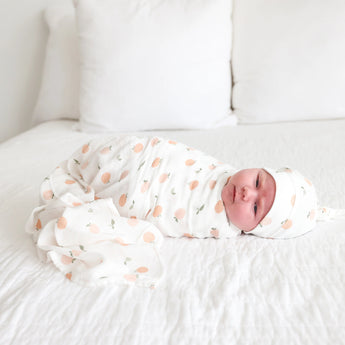 Bamboo Hat + Swaddle Blanket - Peaches - My Little Thieves