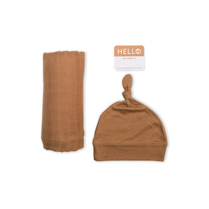 Bamboo Hat & Swaddle Blanket Set Luxurious Comfort For Newborns