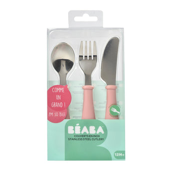 Beaba Stainless Steel Training Cutlery | Ergonomic Fork & Spoon Set - My Little Thieves