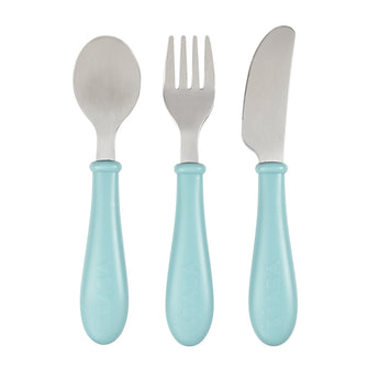Beaba Stainless Steel Training Cutlery | Ergonomic Fork & Spoon Set - My Little Thieves