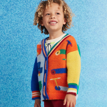 Halcyon Nights Beep Beep Fluffy Knit Cardigan lifestyle
