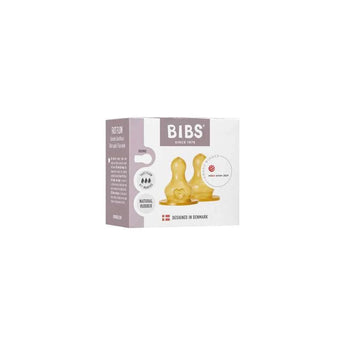 Bibs Baby Bottle Nipple Round Latex 2 Pack | Slow Flow For Newborns - My Little Thieves