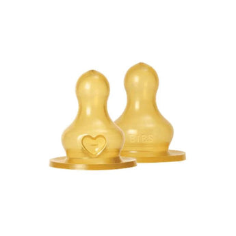 Bibs Baby Bottle Nipple Round Latex 2 Pack | Slow Flow For Newborns - My Little Thieves