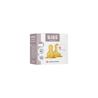 Bibs Baby Bottle Nipple Round Latex 2 Pack | Slow Flow For Newborns - My Little Thieves