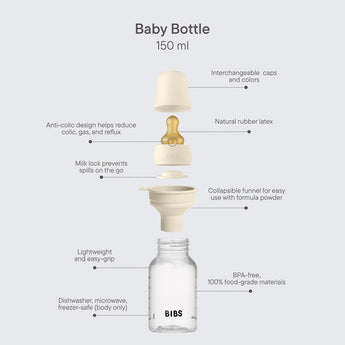 Bibs Baby Bottle Round Latex 150ml Slow Flow | Newborn Feeding - My Little Thieves
