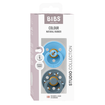 Bibs Pacifier Studio Colour 2 Pack Bumblebee Latex | Soother - My Little Thieves