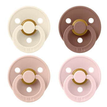 Bibs Round Pacifier Colour 4 Pack Latex | Baby Soother Set - My Little Thieves