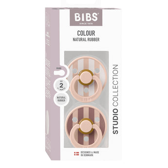 Bibs Round Pacifier Studio Colour 2 Pack Latex | Newborn Soother - My Little Thieves
