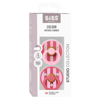 Bibs Round Pacifier Studio Colour 2 Pack Latex | Newborn Soother - My Little Thieves