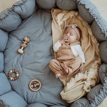 Bloom Dusty Blue Organic Babymat - My Little Thieves