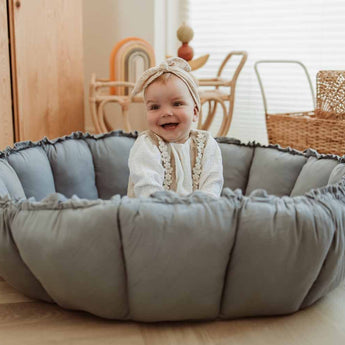 Bloom Dusty Blue Organic Babymat - My Little Thieves