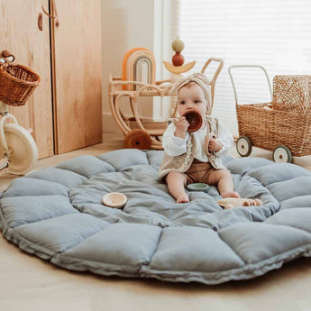 Bloom Dusty Blue Organic Babymat - My Little Thieves