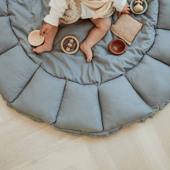 Bloom Dusty Blue Organic Babymat - My Little Thieves