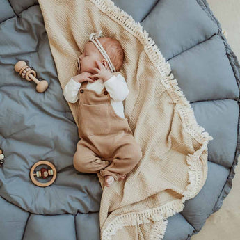 Bloom Dusty Blue Organic Babymat - My Little Thieves