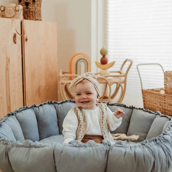 Bloom Dusty Blue Organic Babymat - My Little Thieves