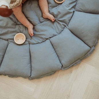 Bloom Dusty Blue Organic Babymat - My Little Thieves