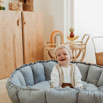 Bloom Dusty Blue Organic Babymat - My Little Thieves