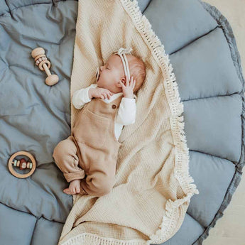 Bloom Dusty Blue Organic Babymat - My Little Thieves