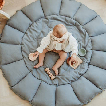 Bloom Dusty Blue Organic Babymat - My Little Thieves