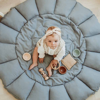 Bloom Dusty Blue Organic Babymat - My Little Thieves