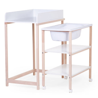 Changing Table + Bath + Wheels (Box 2/2) - White - My Little Thieves