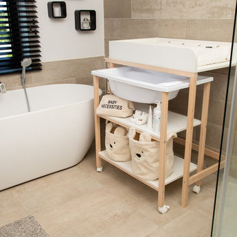 Changing Table + Bath + Wheels (Box 2/2) - White - My Little Thieves