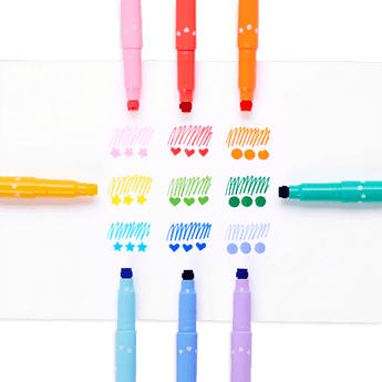 Confetti Stamp Double Ended Markers - Set of 9 - My Little Thieves