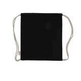 Black drawstring bag on a white background