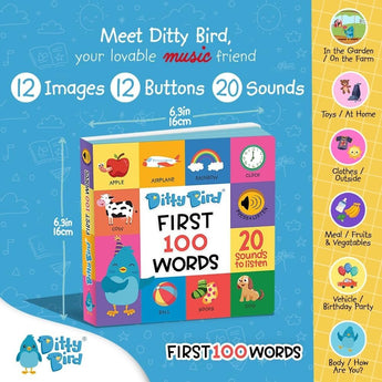 Ditty Bird First 100 Words ” Children's Book For Kids | Books - My Little Thieves