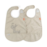 Done By Deer Bib With Velcro 2 Pack | Lalee Design Sandy Beige - My Little Thieves