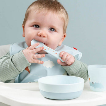 Done By Deer Bib With Velcro Playground | Blue Mealtime Bib - My Little Thieves